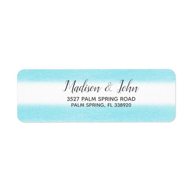 Sky Blue Streifen Modern Beach Wedding (Vorne)