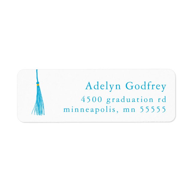 Sky Blue Tassel Abschluss Rücksendeadresse (Vorne)
