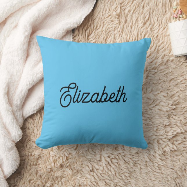 Sky Blue Throw Pillow Ersetzen Name Typografie Kissen (Decke)