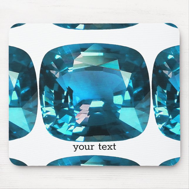 Sky Blue Topaz Cushion Gemstone Mousepad (Vorne)