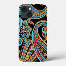 Sky Blue und Autumn Orange Vintag Paisley Case-Ma