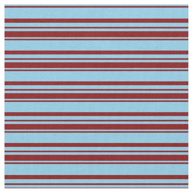 Sky Blue und Maroon Striping Muster Stoff (Nahaufnahme)