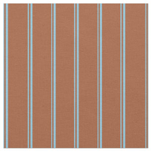 Sky Blue und Sienna Lined/Streifen Muster Stoff