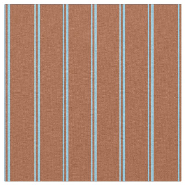 Sky Blue und Sienna Lined/Streifen Muster Stoff (Nahaufnahme)