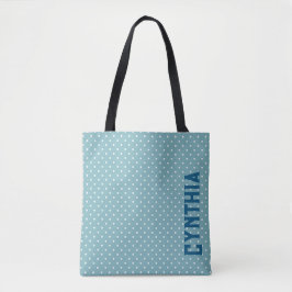Sky Blue und White Polka Dot Personalisiert