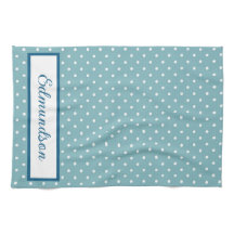 Sky Blue und White Polka Dot Personalisiert