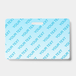 Sky Blue (veränderbare Farbe!) Ombre & Text Muster Ausweis