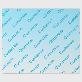 Sky Blue (veränderbare Farbe!) Ombre & Text Muster Geschenkpapier
