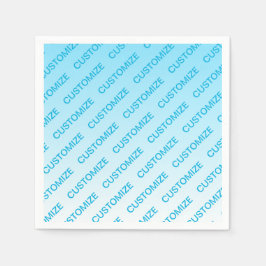 Sky Blue (veränderbare Farbe!) Ombre & Text Muster Serviette