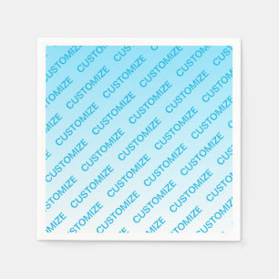 Sky Blue (veränderbare Farbe!) Ombre & Text Muster Serviette