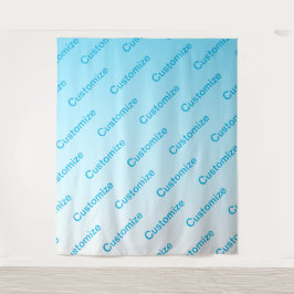 Sky Blue (veränderbare Farbe!) Ombre & Text Muster Wandteppich