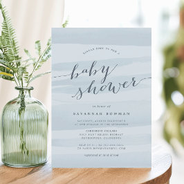 Sky Blue Watercolor Baby Dusche Einladung
