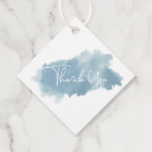Sky Blue Watercolor Baby Dusche Vielen Dank Geschenkanhänger