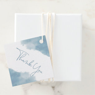 Sky Blue Watercolor Baby Dusche Vielen Dank Geschenkanhänger