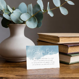 Sky Blue Watercolor Baby Showcard Reservierungskar Begleitkarte