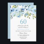 Sky Blue Watercolor Blume 60. Geburtstagsparty Einladung<br><div class="desc">Sky Blue Watercolor Blume 60. Geburtstagsparty Einladung Siehe Matching Kollektion in Niche und Nest Store</div>