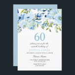 Sky Blue Watercolor Blume 60. Geburtstagsparty Einladung<br><div class="desc">Sky Blue Watercolor Blume 60. Geburtstagsparty Einladung Siehe Matching Kollektion in Niche und Nest Store</div>
