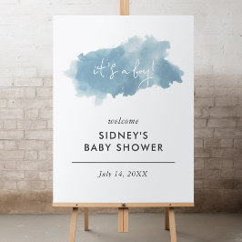 Sky Blue Watercolor Es ist eine Baby-Dusche Willko Poster