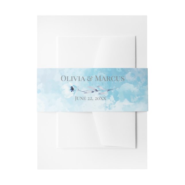 Sky Blue Watercolor Wash Einladungsbanderole (Vorderseite Beispiel)
