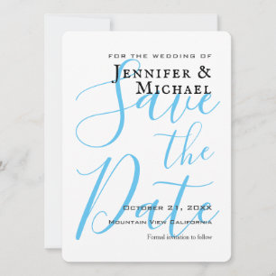 Sky Blue Wedding Beruflich Minimalistisch Save The Date