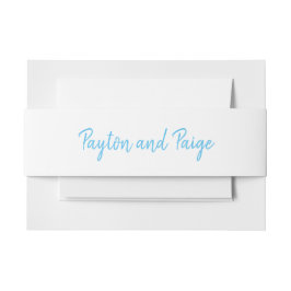 Sky Blue Wedding Einladung Typografie Bly Bands Einladungsbanderole