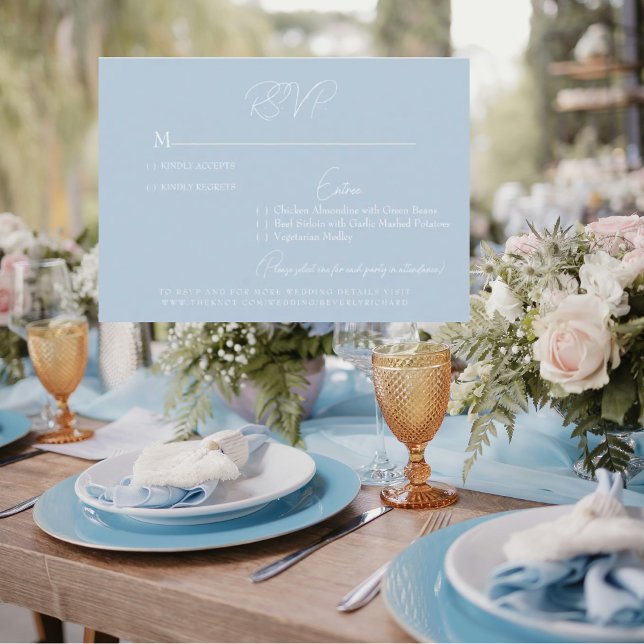 Sky Blue Wedding RSVP Card (Von Creator hochgeladen)
