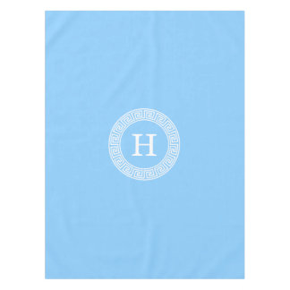 Sky Blue Whelt Griechisch Key Rnd Frame Initial Mo Tischdecke