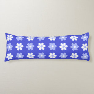 Sky Blue & White Blume auf Blue Body Pillow Seitenschläferkissen