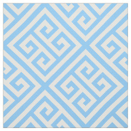 Sky Blue White Med Griechischer Key Diag T Muster  Stoff