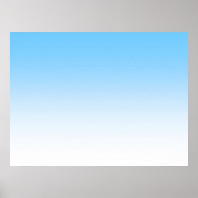 Sky Blue White Ombre Poster (Vorne)
