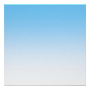 Sky Blue White Ombre Poster
