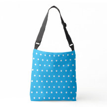 Sky Blue White Polka Dots