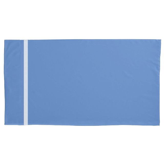 Sky Blue White Stripe Trim Kissenbezug (Vorderseite-Links)