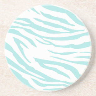 Sky Blue White Zebra Animal Sandstein Untersetzer