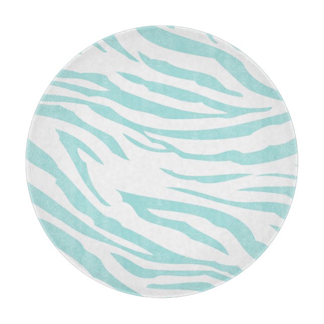 Sky Blue White Zebra Animal Schneidebrett (Vorderseite)