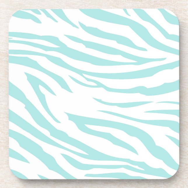 Sky Blue White Zebra Animal Untersetzer (Vorderseite)