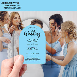 Sky Blue Zazzle Acrylic Wedding lädt ein Acryleinladungen