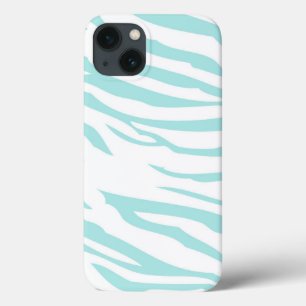 Sky Blue Zebra Print iPhone 13 Hülle