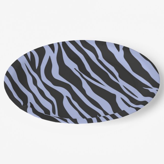 Sky Blue Zebra Striping Pappteller (Schrägansicht)