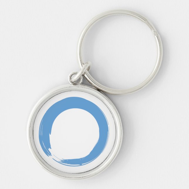 Sky Blue Zen Symbol Schlüsselanhänger (Vorne)