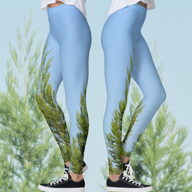 Sky Blueand Green Pines Fotografy Nature Chic Leggings (Von Creator hochgeladen)