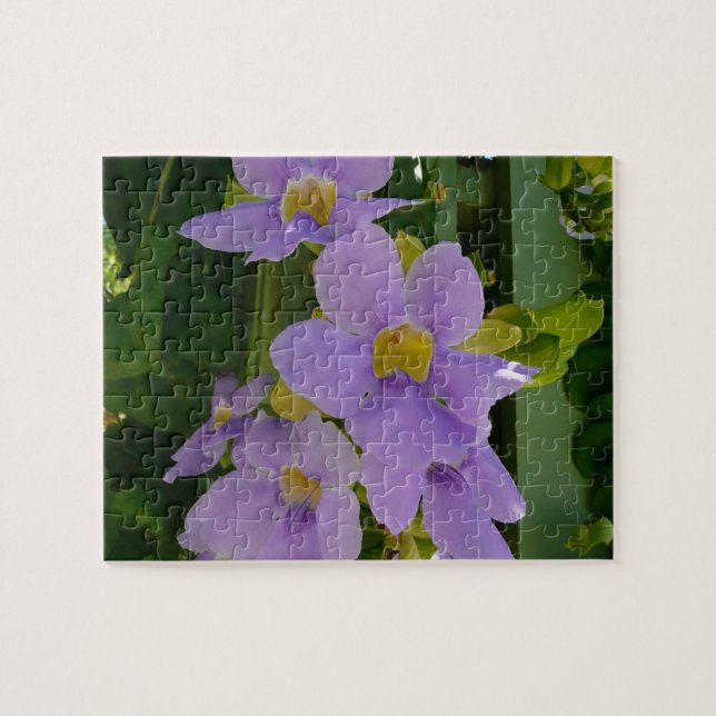 Sky Blume Tropischer Lila Blumen Puzzle (Horizontal)