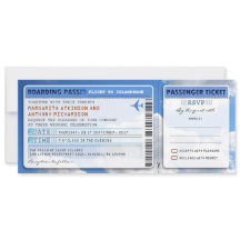 Sky Boarding Pass Hochzeitskarte einladen mit uAwg