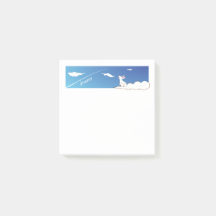 Sky Bunny Sticky Notes mit anpassbarem Text