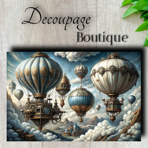 Sky City Airships Découpage Seidenpapier