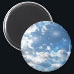 Sky Clouds Glitzern Magnet<br><div class="desc">Individuelles Produkt mit Sky Clouds Glitzern Foto Art Design. Bestellen wie gezeigt oder anpassen mit Ihren eigenen Bildern und Text.</div>