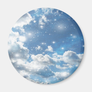 Sky Clouds Glitzern Magnet
