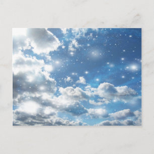 Sky Clouds Glitzern Postkarte