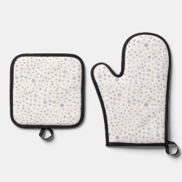 Sky Confetti Watercolor Dots Ofenhandschuh & Topflappen-Set