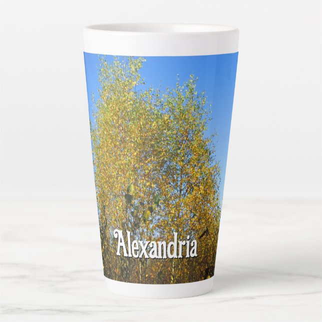 Sky Dancing Autumn Leaves - Large Personalisiert Milchtasse (Vorderseite)
